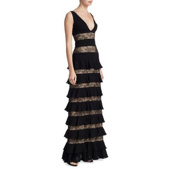White House Black Market Dresses & Skirts - Sleeveless tiered ruffle lace maxi dress gown